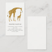 Giraffe moeder en Baby shower luier Raffle Informatiekaartje (Voorkant / Achterkant)