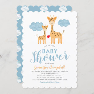 Giraffe moeder en kind Baby shower Kaart