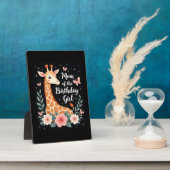 Giraffe-moeder van het jarige meisje, bijpassende fotoplaat (Zijkant)