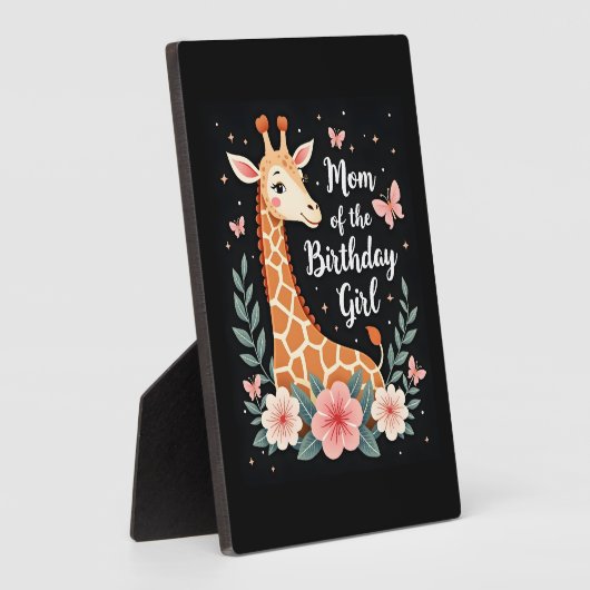 Giraffe-moeder van het jarige meisje, bijpassende fotoplaat (Zijkant)