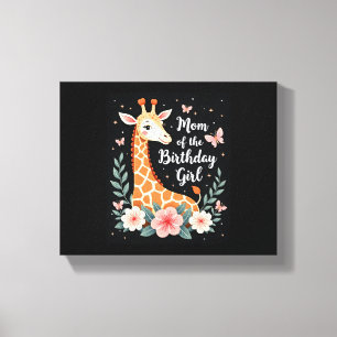 Giraffe-moeder van het jarige meisje bijpassende g canvas afdruk