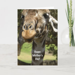 Giraffe moederdag kaart