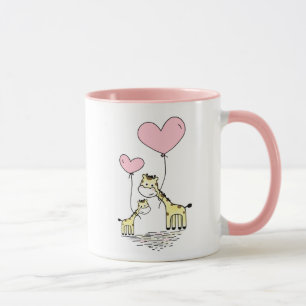 Giraffe Mom & Baby Roze Moederdag Baby shower Mok