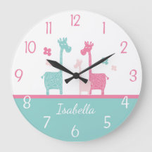 Giraffe Monnaie Rose Aqua Horloge Turquoise