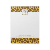 Giraffe Monogram Gepersonaliseerd Notitieblok (Gedraaid)