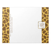 Giraffe Monogram Gepersonaliseerd Notitieblok (Voorkant)