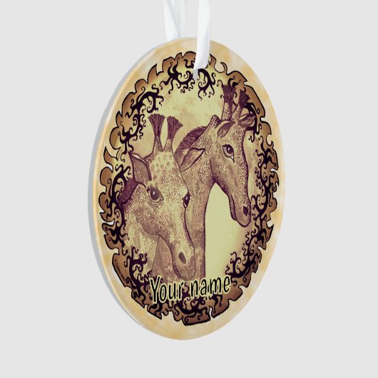 Giraffe Moon Ornament (voorkant)