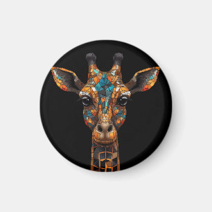 Giraffe Mozaïek Portret Acryl Sleutelhanger Magneet