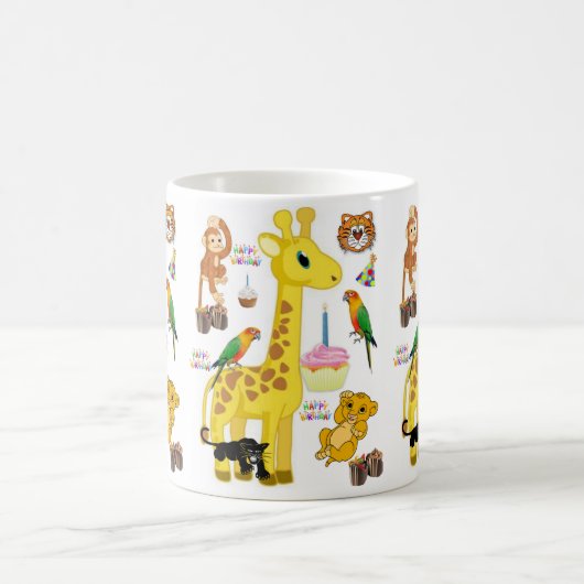 Giraffe Mug Joyeux Anniversaire Mug (Centre)
