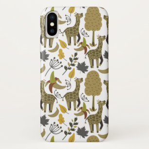 Giraffe naadloos gele patroon iPhone x hoesje