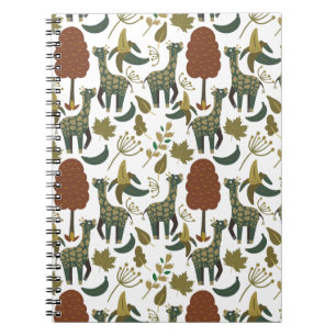 Giraffe naadloos patroon kleurig bloempatroon notitieboek