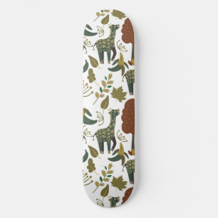 Giraffe naadloos patroon kleurig bloempatroon skateboard