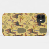 Giraffe naadloze gele ondergrond patroon Case-Mate iPhone case (Achterkant (horizontaal))