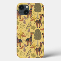 Giraffe naadloze gele ondergrond patroon