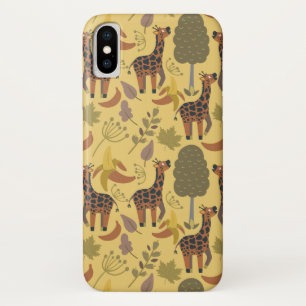 Giraffe naadloze gele ondergrond patroon iPhone x hoesje