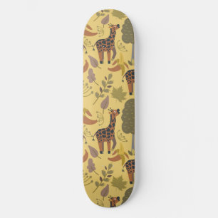 Giraffe naadloze gele ondergrond patroon skateboard