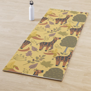 Giraffe naadloze gele ondergrond patroon yogamat