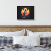 Giraffe nek als een rollercoaster Run Funny Retro Canvas Afdruk (Insitu (Slaapkamer))