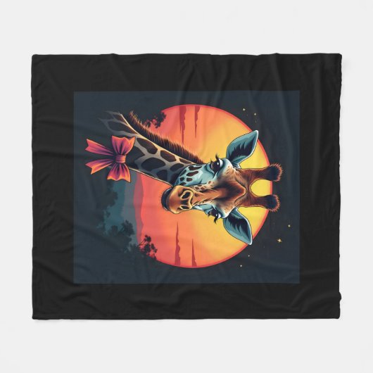 Giraffe nek als een rollercoaster Run Funny Retro Fleece Deken (Voorkant (Horizontaal))