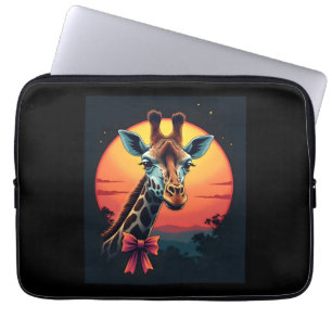 Giraffe nek als een rollercoaster Run Funny Retro Laptop Sleeve