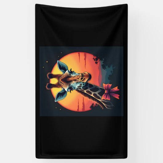 Giraffe nek als een rollercoaster Run Funny Retro Spandoek (Verticaal)