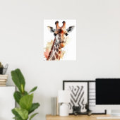 Giraffe Nous Regardant Aquarelle Poster (Bureau à domicile)