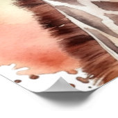 Giraffe Nous Regardant Aquarelle Poster (Coin)