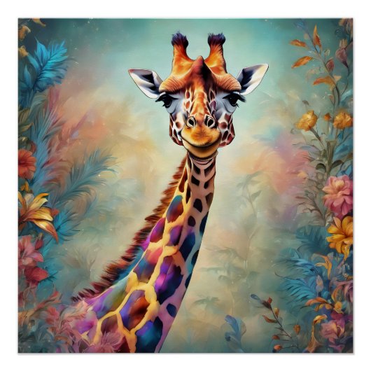 Giraffe nr. 14 Glanzend Poster Perfect Poster (Voorkant)