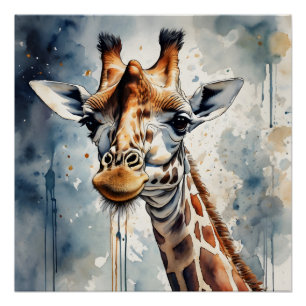 Giraffe nr. 1 Glanzend Poster Perfect Poster