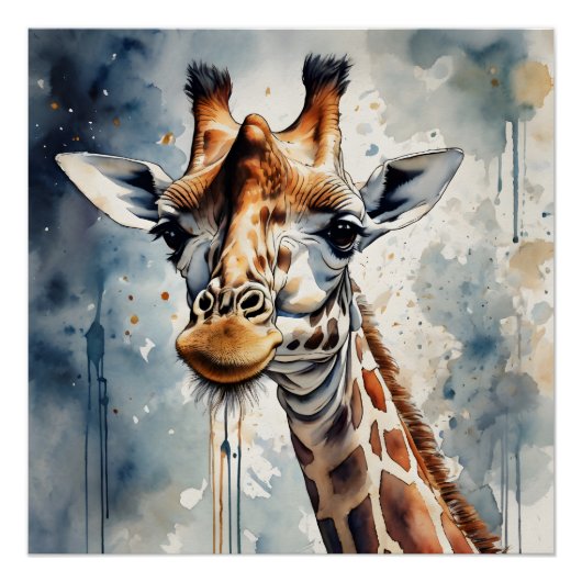 Giraffe nr. 1 Glanzend Poster Perfect Poster (Voorkant)