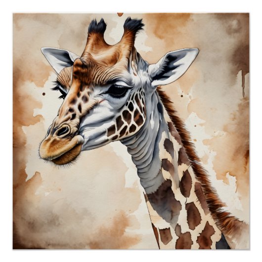 Giraffe nr. 3 Glanzend Poster Perfect Poster (Voorkant)