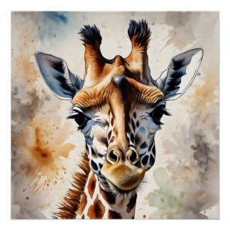 Giraffe nr. 5 Glanzend Poster Perfect Poster