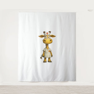 Giraffe Nurse Cartoon – Whimsical Healthcare Hero Wandkleed