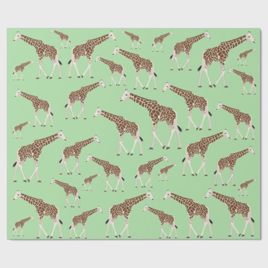 Giraffe Oerwoud Safari Animal Cadeaupapier (Vlak)