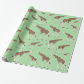 Giraffe Oerwoud Safari Animal Cadeaupapier (Uitgerold)