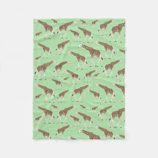 Giraffe Oerwoud Safari Animal Fleece Deken (Voorkant)