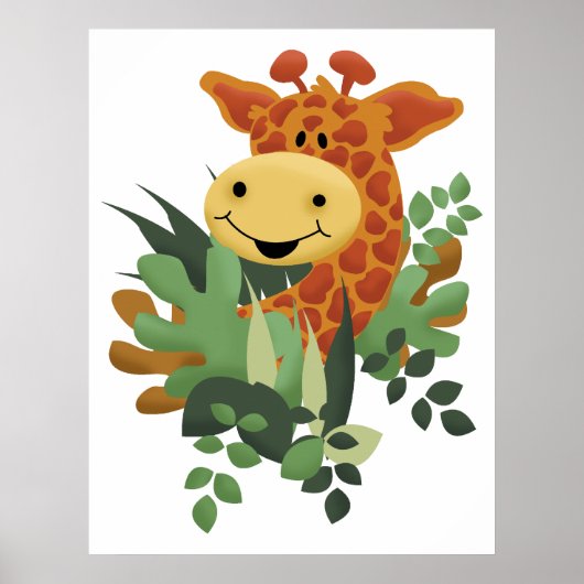 Giraffe Oerwoud Safari Art Print (Voorkant)