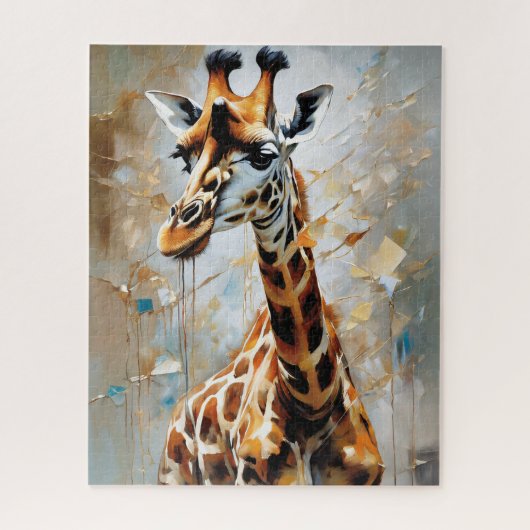 Giraffe olieverfschilderij legpuzzel (Verticaal)