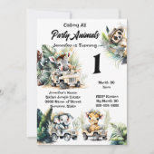 Giraffe olifant oerwoud safari wilde dieren zebra kaart (Voorkant)