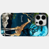 Giraffe onder volle maan Case-Mate iPhone case (Achterkant (horizontaal))