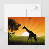 Giraffe onderweg briefkaart (Voorkant / Achterkant)