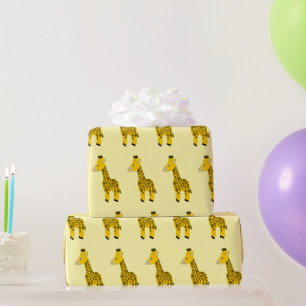 Giraffe Ontwerp Elke Achtergrondkleur Cadeaupapier