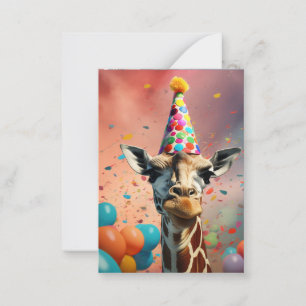 Giraffe ontwerp, kleurrijk notitiekaartje