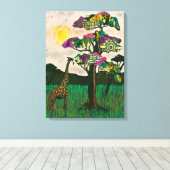Giraffe op de Planes van Afrika Canvas Afdruk (Insitu (Houten vloer))