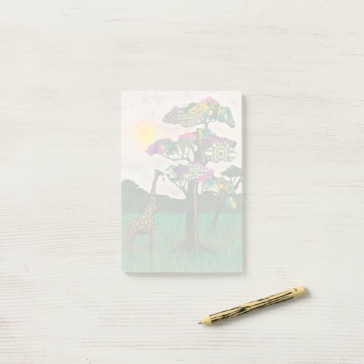 Giraffe op de Planes van Afrika Post-it® Notes (Op bureau)