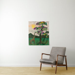 Giraffe op de Planes van Afrika Wandkleed