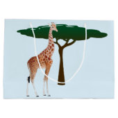 Giraffe op de Savanna Groot Cadeauzakje (Achterkant)