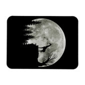 Giraffe op Moon Halloween Gift voor haar Magneet (Horizontaal)