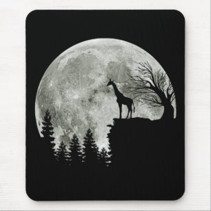 Giraffe op Moon Halloween Gift voor haar Muismat