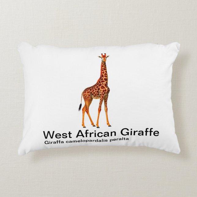 Giraffe op witte achtergrond kussen (Voorkant)